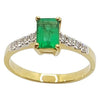 JR0616W - Emerald & Diamond Ring Set in 18 Karat Gold Setting