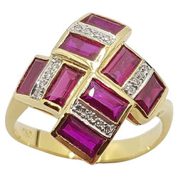 JR0950XK - Ruby & Diamond Ring Set in 18 Karat Gold Setting