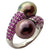 JR0667U - South Sea Pearl with Pink Sapphire Ring Set in 18 Karat White Gold Setting