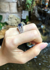 SJ6134 - Certified Ceylon Blue Sapphire with Diamond Ring Set in 18 Karat White Gold