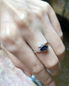 SJ1538 - Blue Sapphire with Diamond Ring Set in 18 Karat White Gold Settings
