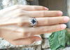 SJ3083 - Cabochon Blue Sapphire with Cubic Zirconia Ring set in Silver Settings