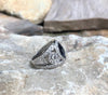 SJ1532 - Blue Sapphire with Diamond Ring Set in 18 Karat White Gold Settings