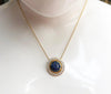 SJ2293 - Blue Sapphire with Diamond Pendant Set in 18 Karat Gold Settings