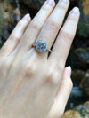 SJ6231 - White Sapphire with Diamond Ring Set in 18 Karat White Gold Settings