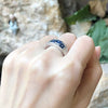 SJ6105 - Blue Sapphire with White Topaz Ring set in Silver Settings
