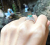 JR0233P - Emerald & Diamond Ring Set in 18 Karat White Gold Setting