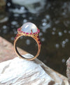SJ3116 - Moonstone with Ruby Ring set in 18 Karat Rose Gold Settings