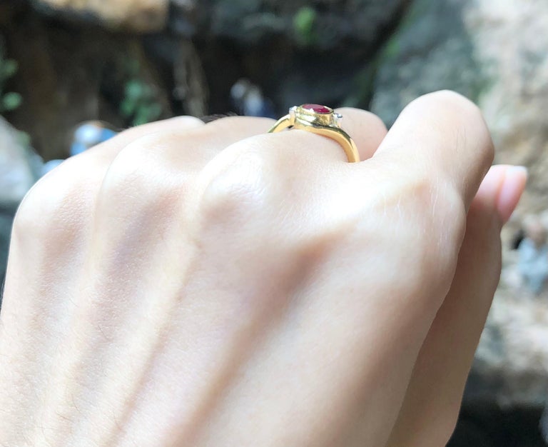 JR0677R - Ruby & Diamond Ring Set in 18 Karat Gold Setting