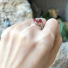 SRTE5546 - Orange Sapphire & Cubic Zirconia Ring set in Silver Settings
