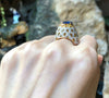 SJ1606 - Blue Sapphire, Yellow Sapphire, Yellow Diamond and Diamond Ring in 18 Karat Gold