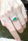 SJ1210 - Emerald with Diamond Ring Set in 18 Karat White Gold Settings