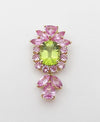 SJ1307 - Peridot with Pink Sapphire Pendant Set in 18 Karat Gold Settings
