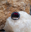 JR1093T - Marquise Ruby with Black & White Diamond Ring Set in 18 Karat White Gold