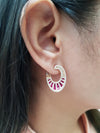 SJ2565 - Ruby with Diamond Earrings Set in 18 Karat Rose Gold Set