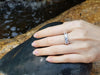 SJ2585 - White Sapphire Ring Set in 18 Karat White Gold Settings