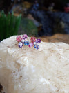 SJ3004 - Rainbow Color Sapphire with Diamond Earrings Set in 18 Karat Rose Gold