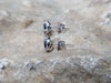 SJ2645 - Round Cut Blue Sapphire with Diamond Earrings Set in 18k White Gold Settings