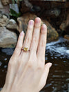 SJ2566 - Yellow Sapphire with Diamond Ring Set in 18 Karat White Gold Settings