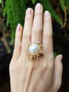 SJ2026 - South Sea Pearl with Diamond Ring Set in 18 Karat Gold Settings