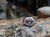 SJ2545 - Shield Cut Brown Diamond with Diamond Carat Ring Set in 18 Karat White Gold