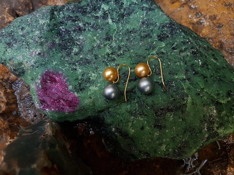 SJ2647 - South Sea Pearl Earrings Set in 18 Karat Gold Settings