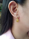 JE0020R - Tiger's Eye & Yellow Sapphire Earrings Set in 18 Karat Gold Setting