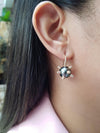 JE0368S - Tahitian South Sea Pearl & Diamond Earrings Set in 18 Karat Rose Gold Setting