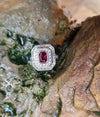 SJ6232 - Ruby with Diamond Ring Set in 18 Karat White Gold Settings