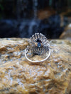 SJ6084 - Blue Sapphire with Diamond Ring Set in 18 Karat White Gold Settings