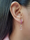 SJ2106 - Rose Quartz with Pink Sapphire Earrings Set in 18 Karat Rose Gold Settings