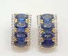 SJ2108 - Blue Sapphire with Diamond Earrings Set in 18 Karat Gold Settings