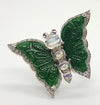 SJ2046 - Moonstone, Carve Jade, Cabochon Ruby, Diamond Butterfly Rings in 18K White Gold