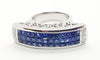SJ2238 - Blue Sapphire with Diamond Ring Set in 18 Karat White Gold Settings