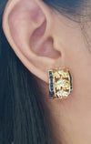 SJ6101 - Blue Sapphire with Ruby and Diamond Elephant Earrings Set in 18k Gold Settings