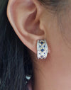 SJ2391 - Blue Sapphire with Diamond Earrings Set in 18 Karat Gold Settings