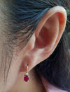 SJ2086 - Ruby with Diamond Earrings Set in 18 Karat Gold Settings