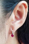 SJ2406 - Ruby with Diamond Earrings Set in 18 Karat Gold Settings