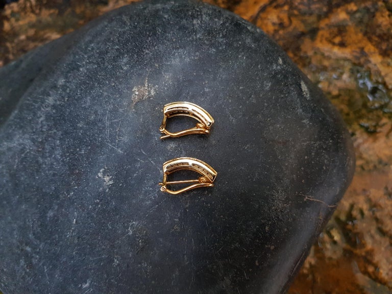 SJ2286 - White Sapphire Earrings Set in 18 Karat Gold Settings