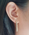 SJ2547 - White Sapphire Earrings Set in 18 Karat Gold Settings