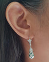 SJ1660 - Emerald with Diamond Earrings Set in 18 Karat White Gold Settings