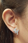 SJ6212 - White Sapphire Earrings Set in 18 Karat White Gold Settings