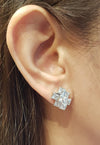 SJ6292 - White Sapphire Earrings Set in 18 Karat White Gold Settings