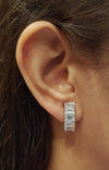 SJ2127 - White Sapphire Earrings Set in 18 Karat White Gold Settings