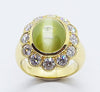 SJ1726 - GIA Certified 8 cts Chrysoberyl Cat's Eye with Diamond Ring Set in 18 Karat Gold