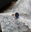 SJ6120 - GRS Certified Unheated 13 Cts Blue Sapphire & Diamond Ring in 18 Karat Rose Gold