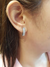 SJ2334 - White Sapphire Earrings Set in 18 Karat White Gold Settings