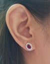 SJ6201 - Ruby with Diamond Earrings Set in 18 Karat White Gold Settings