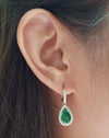 SJ1868 - Emerald with Diamond Earrings Set in 18 Karat Gold Settings