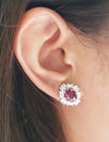 SJ1848 - Ruby with Diamond Earrings Set in 18 Karat White Gold Settings